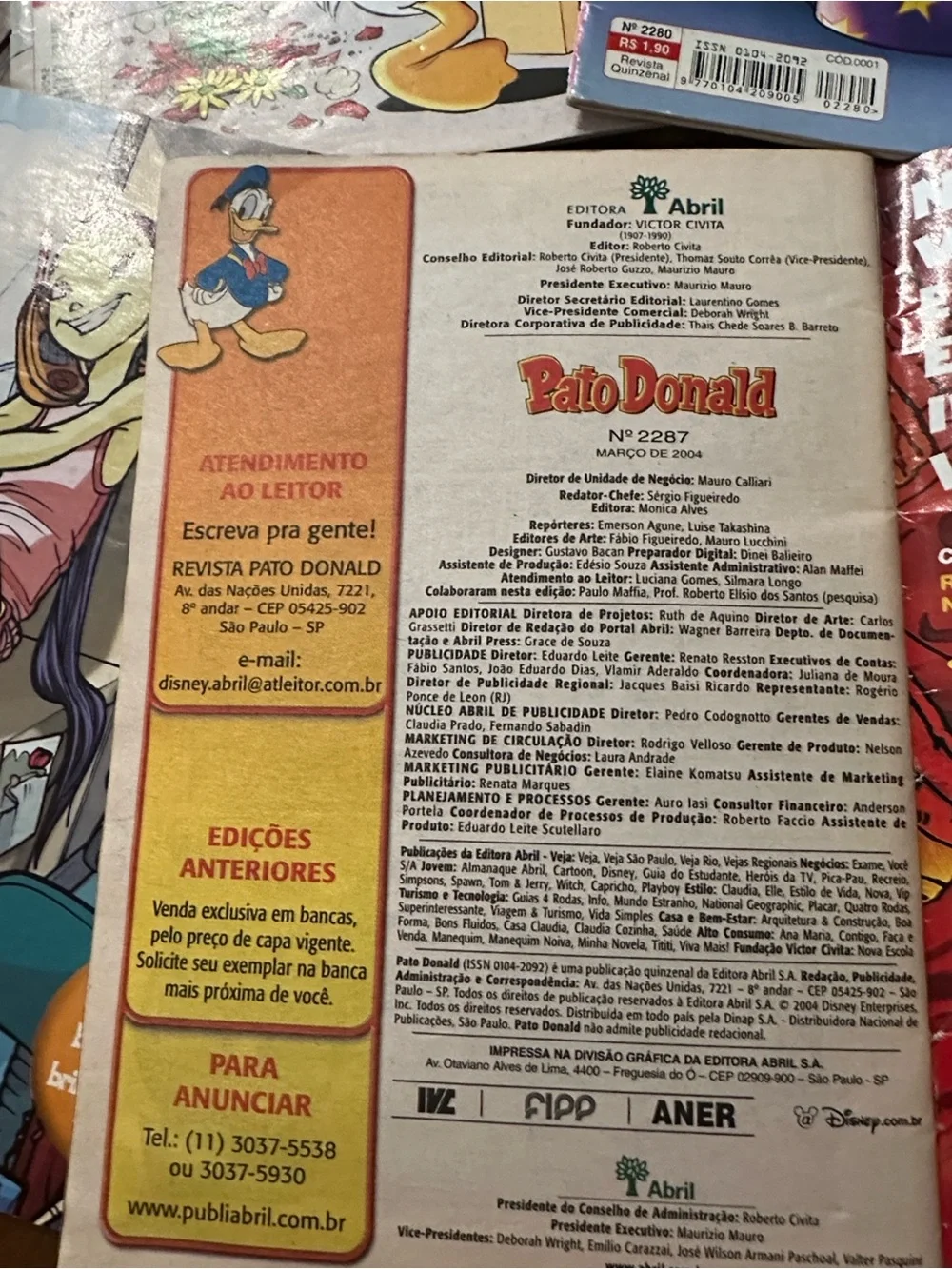 Vintage Disney Pato Donald Comic Lot Brazil Portuguese Abril 2003 2004